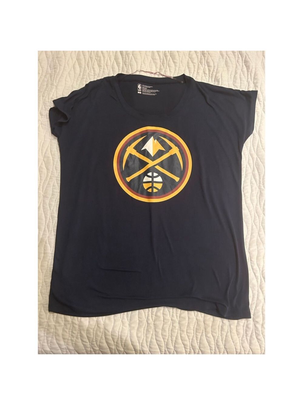 Women's NBA Navy Gold Denver Nuggets Short Sleeve Tee L